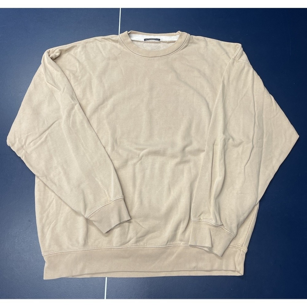 Brandy Melville Women's Pullover Crew Neck Sweatshirt Tan